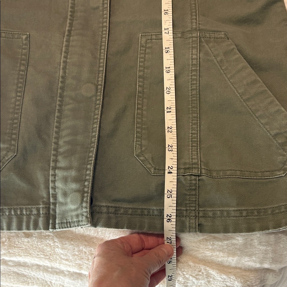 Fox Women's Utility Cargo Jacket Fatigue Denim Snap Button Size Large - Picture 8 of 10